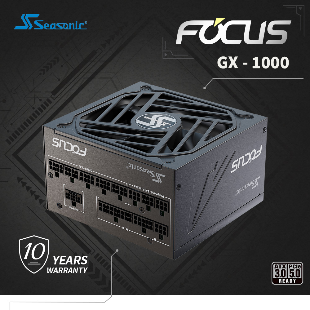 海韻 Seasonic FOCUS GX-1000 ATX3.0 電源供應器 金牌/全模