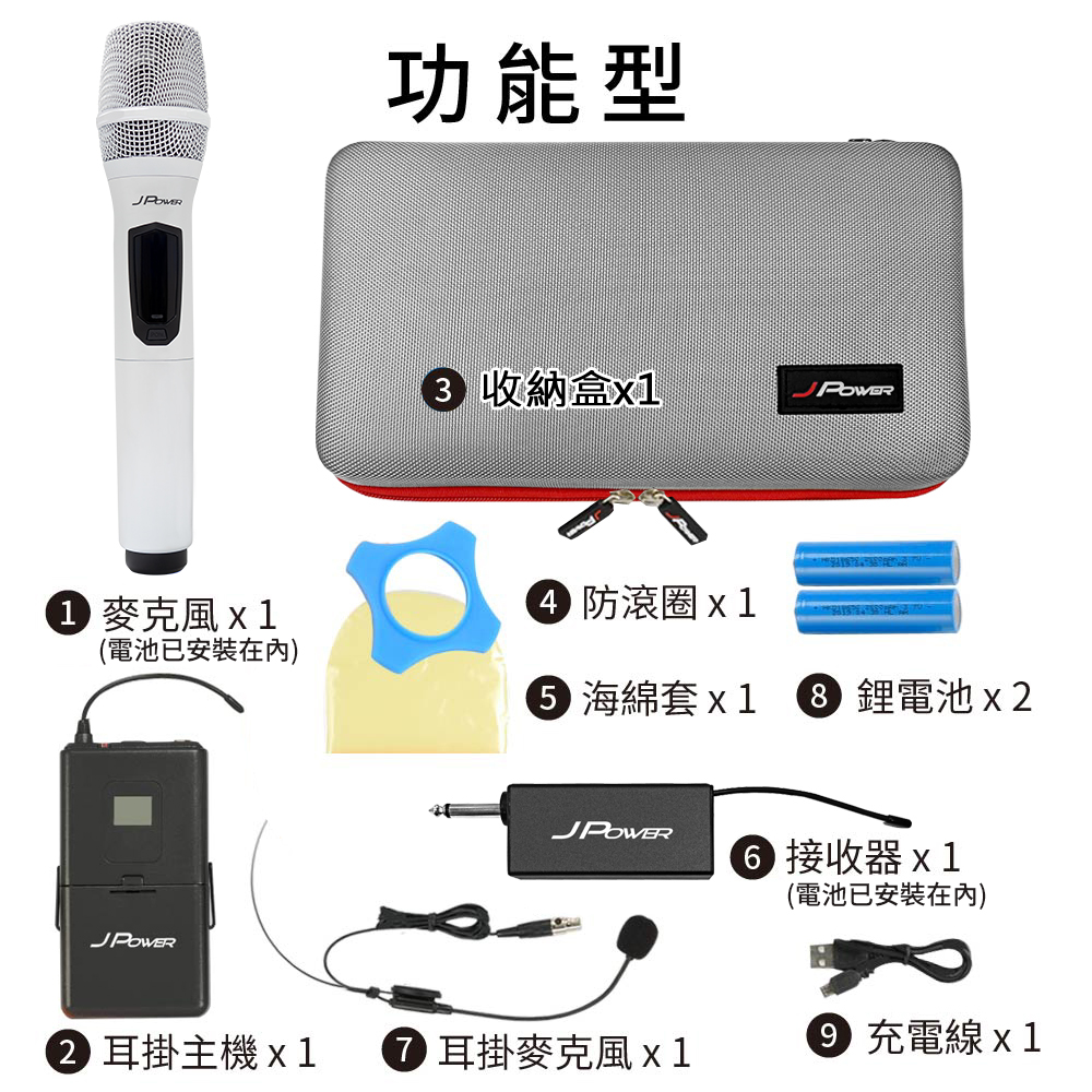 震天雷UHF無線麥克風 - 功能型 (珍珠白)