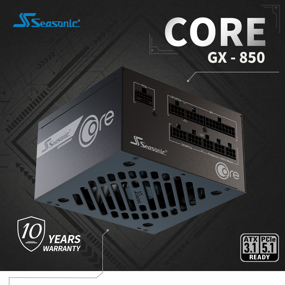 海韻 Seasonic ATX3 CORE GX-850 金牌全模 