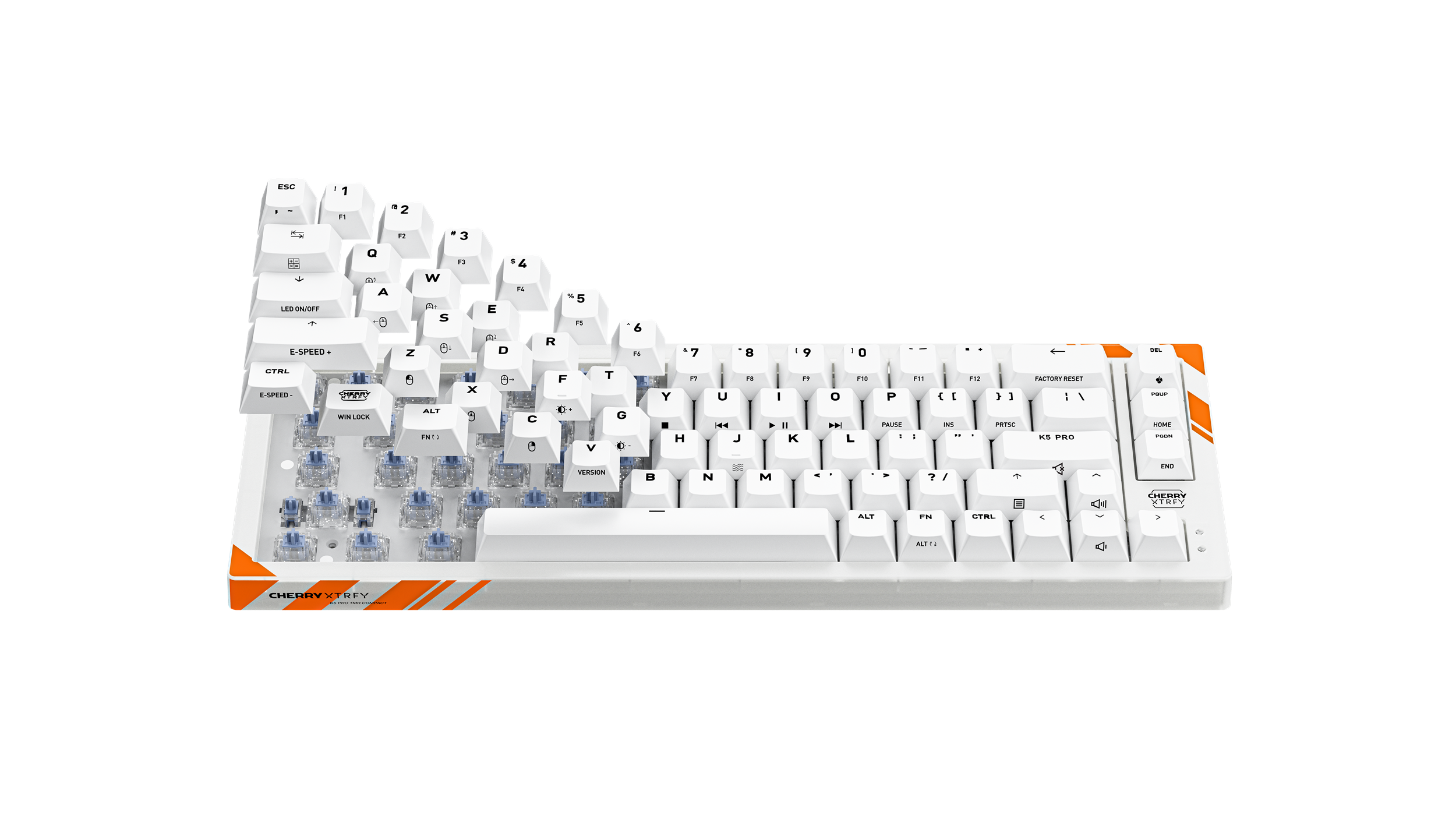 Cherry Xtrfy K5 PRO TMR V2 RGB 白-魔晶磁軸2代