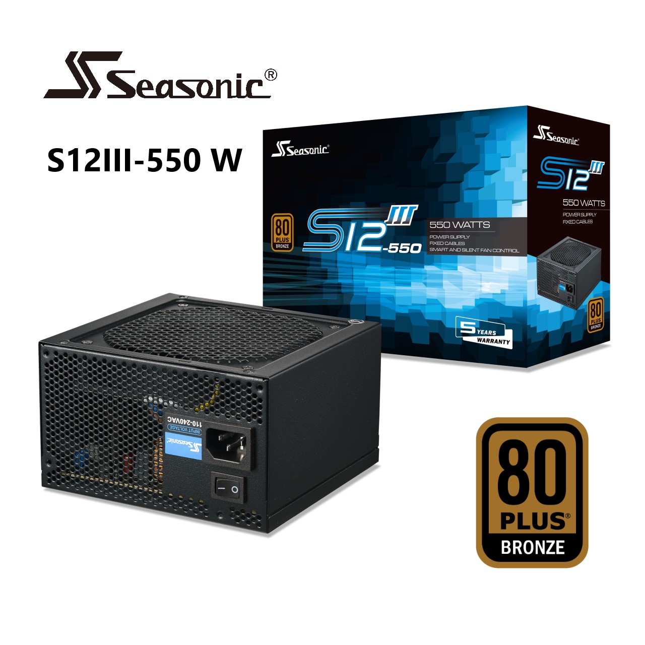 海韻 Seasonic S12III-550 電源供應器 銅牌/直出
