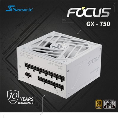 海韻 Seasonic Focus GX-750 ATX3.0 電源供應器 金牌/全模 (白)